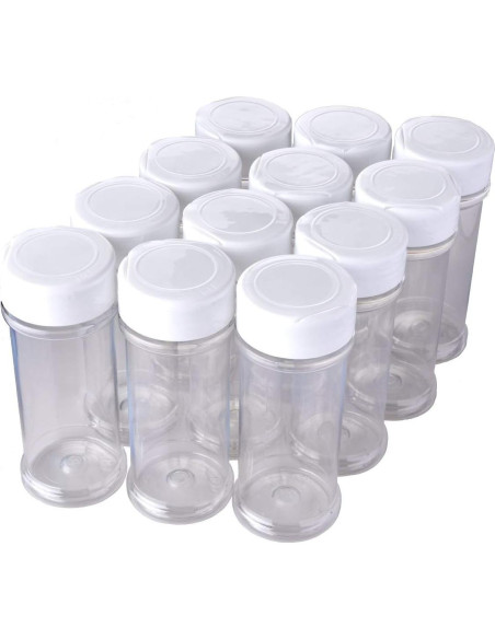 Set de 12 Tarros de Especias Transparentes 170ml - Focus Nutrition Set de 12 Tarros de Especias Transparentes 170ml - Focus Nutrition