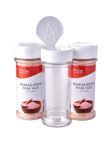 Set de 12 Tarros de Especias Transparentes 170ml - Focus Nutrition