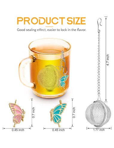 Set 2 Infusores de Té NSTaygate con Encanto Mariposa 4.5cm