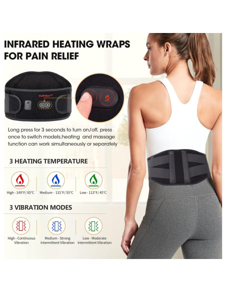 Cinturón Calentador CUEHEAT Inalámbrico Masaje 134 cm Negro Cinturón Calentador CUEHEAT Inalámbrico Masaje 134 cm Negro