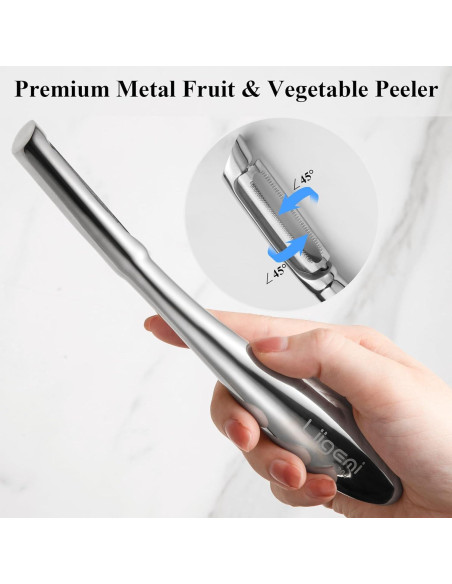 Pelador de Verduras LIIGEMI Acero Inoxidable Ergonómico 18 cm Pelador de Verduras LIIGEMI Acero Inoxidable Ergonómico 18 cm