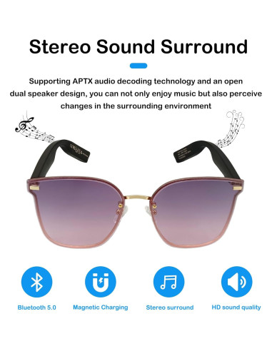 Gafas de sol Bluetooth RERBO J6-8 UV400 Polarizadas