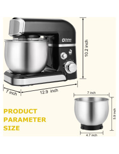 Batidora de pie Kitchen in the box 3L 6 velocidades Negro 2