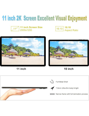 Tableta Android 14 YHWHHI 11" 18GB RAM 128GB 2 en 1