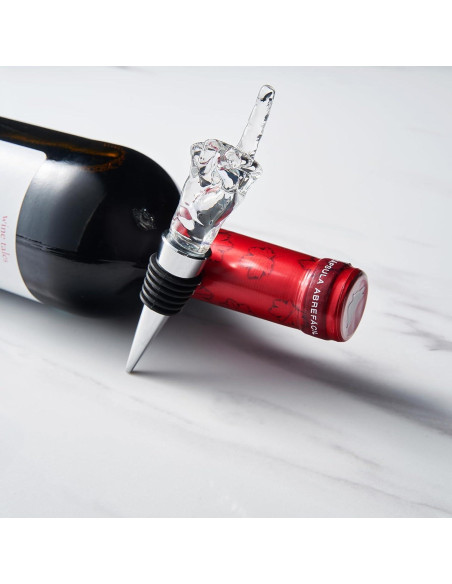 Tapón de Botella de Vino The Wine Savant Dedo Medio Reutilizable Tapón de Botella de Vino The Wine Savant Dedo Medio Reutilizable