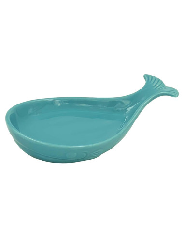 Soporte para cuchara de cerámica TEANXU ballena 19.8x12.2cm azul aqua