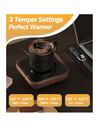 Calentador de Tazas Kepwam K2-wood 3 Niveles de Temperatura