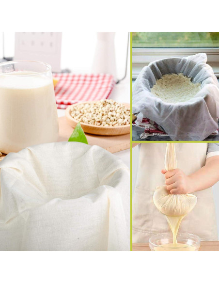 Paquete de 5 Telas de Queso Tiawudi 20x20 cm 100% Algodón Reutilizables Paquete de 5 Telas de Queso Tiawudi 20x20 cm 100% Algodón Reutilizables