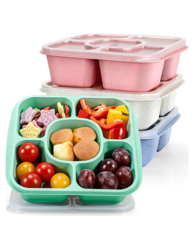 Caperci Bento Snack Box 4-Pack 5 Compartimentos Libre BPA