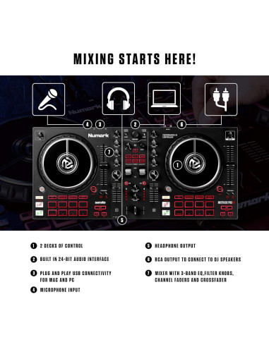 Controlador DJ Numark Mixtrack Pro FX 2 Decks USB