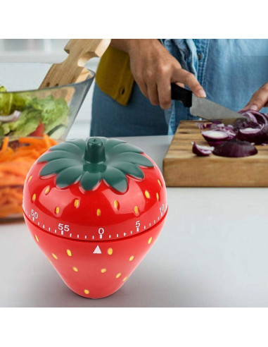 Temporizador de Cocina Mecánico TOPINCN Fresa Roja 60 Min
