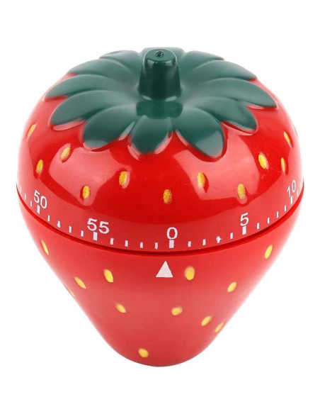 Temporizador de Cocina Mecánico TOPINCN Fresa Roja 60 Min Temporizador de Cocina Mecánico TOPINCN Fresa Roja 60 Min