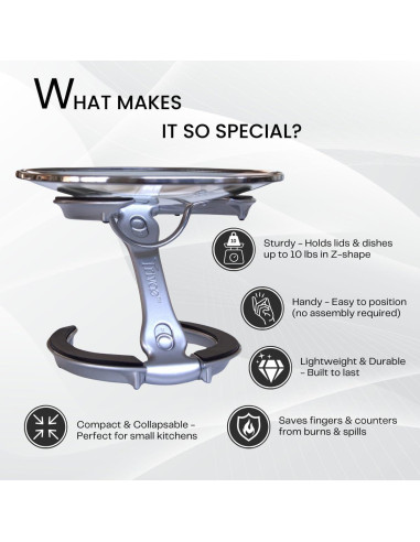 Soporte Multifuncional para Tapas Trivae - 4 en 1 Dorado