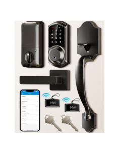 Cerradura Inteligente Veise VE06-H, Control por App, Negro