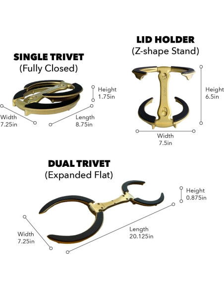 Soporte Multifuncional para Tapas Trivae - 4 en 1 Dorado Soporte Multifuncional para Tapas Trivae - 4 en 1 Dorado