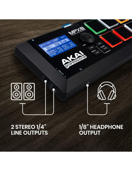 Controlador Akai MPX8 con 8 Pads Sensibles y MIDI Controlador Akai MPX8 con 8 Pads Sensibles y MIDI