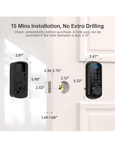 Cerradura Inteligente Hornbill Y4-BWF-H WiFi con Huella Dactilar