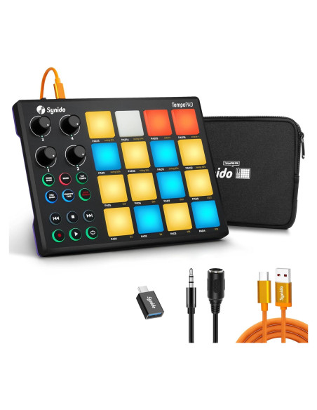 Controlador MIDI Synido TempoPAD 16 Pads Retroiluminados Controlador MIDI Synido TempoPAD 16 Pads Retroiluminados