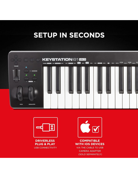M-Audio Keystation 61 MK3 - Teclado MIDI USB 61 teclas M-Audio Keystation 61 MK3 - Teclado MIDI USB 61 teclas