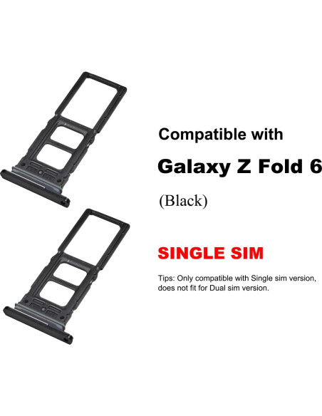 Bandeja de Tarjeta SIM Individual para Galaxy Z Fold 6 - 2 PCS Bandeja de Tarjeta SIM Individual para Galaxy Z Fold 6 - 2 PCS