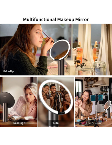 Espejo de Maquillaje AMIRO 23 cm Iluminado Táctil 3 Modos