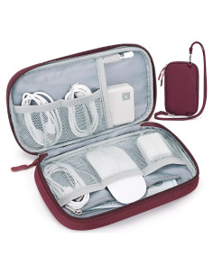 Organizador de Cables de Viaje FYY - Funda Impermeable Roja 23.6x14.7cm