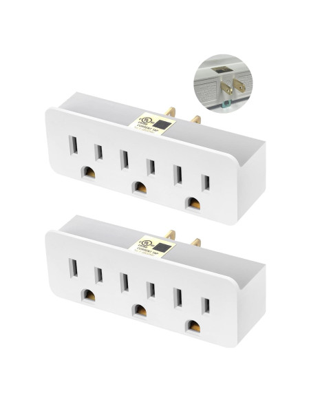 Adaptador a Tierra TENINYU 3 Patas a 2 Patas - Paquete de 2 Adaptador a Tierra TENINYU 3 Patas a 2 Patas - Paquete de 2