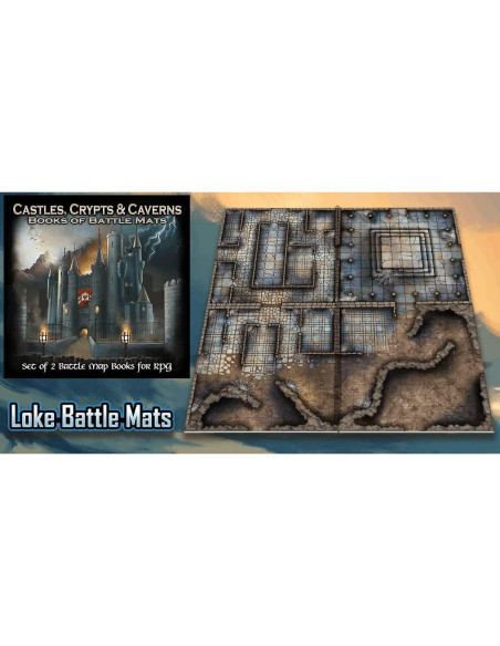 Libros de Mapas de Batalla Loke 2 en 1 para RPG Libros de Mapas de Batalla Loke 2 en 1 para RPG