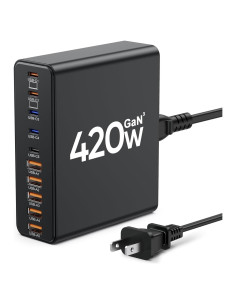 Cargador USB C 10 en 1 Aexhend 65W Rápido Negro