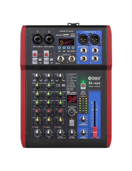 Mezclador de Grabación D Debra SI-4UX con 99 Efectos DSP Mezclador de Grabación D Debra SI-4UX con 99 Efectos DSP