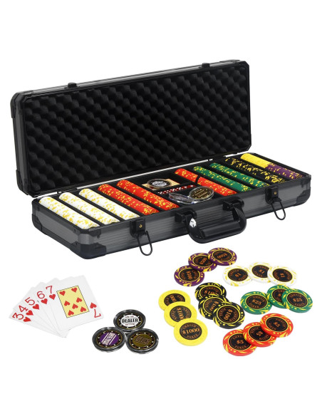 Juego de Fichas de Póker Nmroim 500 Piezas Arcilla Juego de Fichas de Póker Nmroim 500 Piezas Arcilla