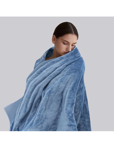 Manta Térmica Mollie 152x114 cm 3 Niveles Calor Azul