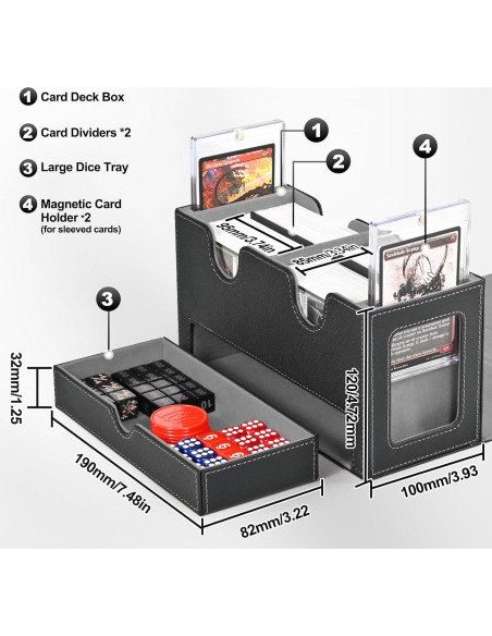 Caja de Almacenamiento de Cartas UAONO Doble con Expositores Caja de Almacenamiento de Cartas UAONO Doble con Expositores