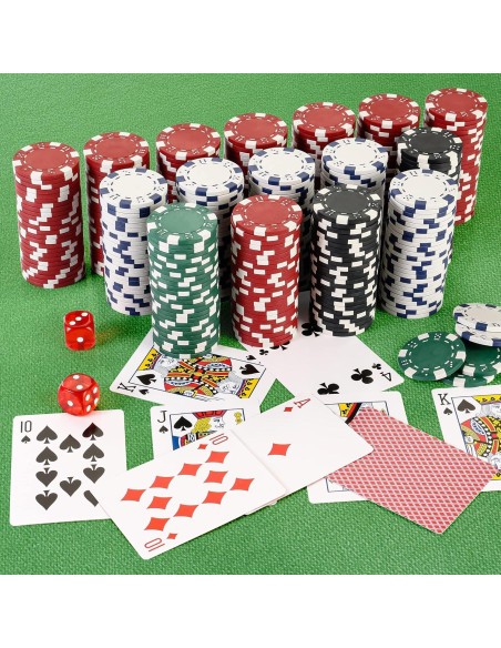 Juego de Fichas de Póker LUOBAO 500 Pcs 39mm con Bolsa Juego de Fichas de Póker LUOBAO 500 Pcs 39mm con Bolsa