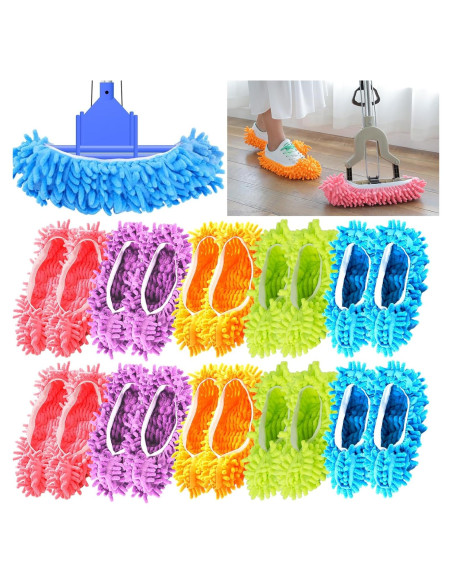 20 Piezas Zapatillas de Mopa Reutilizables Microfibra Chenilla 20 Piezas Zapatillas de Mopa Reutilizables Microfibra Chenilla
