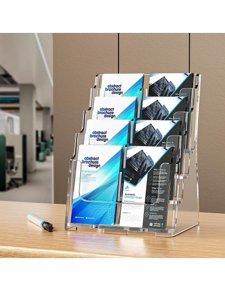 Soporte de Folletos Acrílico 4 Niveles FUCDTEFC 8.5x11 A4 Soporte de Folletos Acrílico 4 Niveles FUCDTEFC 8.5x11 A4