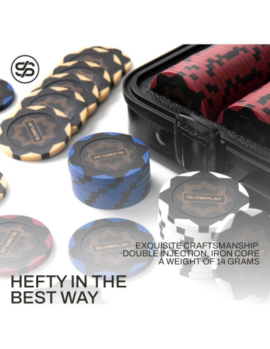 Fichas de Póker SLOWPLAY 500 PCS Art Deco 14g Estuche Duradero