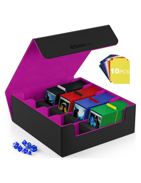 Caja de Cartas Mlikero 4 Filas Color Púrpura Impermeable Caja de Cartas Mlikero 4 Filas Color Púrpura Impermeable