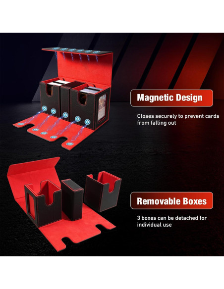 Caja de Deck TiMOVO para Commander 200+ Cartas Negro/Rojo Caja de Deck TiMOVO para Commander 200+ Cartas Negro/Rojo