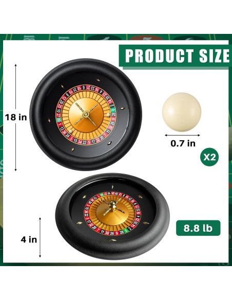 Leyndo Ruleta Deluxe 45 cm Profesional con 2 Bolas Leyndo Ruleta Deluxe 45 cm Profesional con 2 Bolas