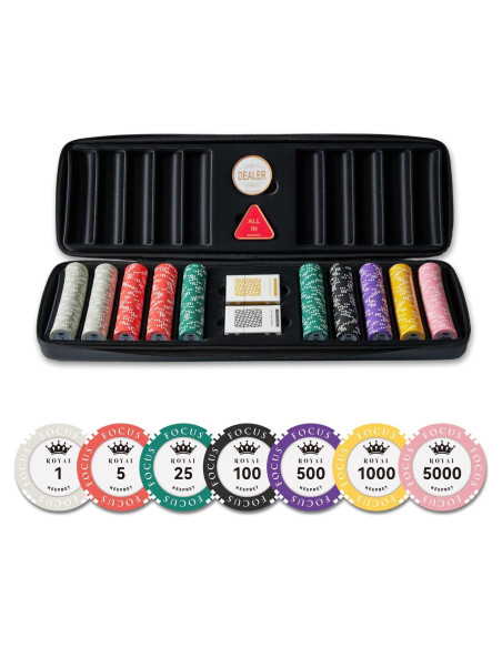 Juego de Fichas de Póker Arcilla 500PCS Estuche de Cuero Juego de Fichas de Póker Arcilla 500PCS Estuche de Cuero