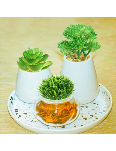 Plantas Suculentas Artificiales QUOZUO 6pcs Verdes 6-13cm