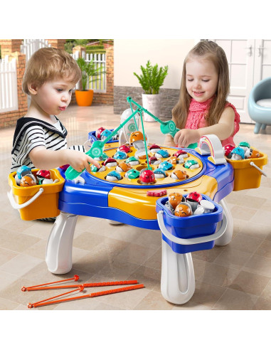 Juego de Pesca Magnético NIPLOOOW 48 Peces 8 Cañas