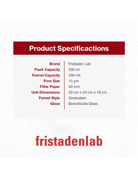 Kit de Filtración al Vacío Fristaden | Matraz 500 mL | Embudo 300 mL Kit de Filtración al Vacío Fristaden | Matraz 500 mL | Embudo 300 mL