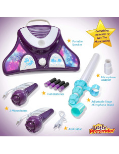 Karaoke para Niños Little Pretender con 2 Micrófonos y Luces 2