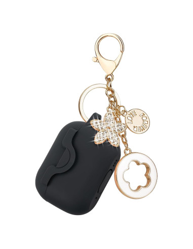 Funda de silicona VOTILE para AirPods Pro 2 - Negro con llavero