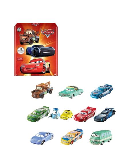 Juego de 10 Vehículos Mini Racers Mattel Cars 1:55 Multicolor Juego de 10 Vehículos Mini Racers Mattel Cars 1:55 Multicolor