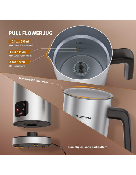 Espumador de Leche Eléctrico BIZEWO AROMA-F1 4 en 1 300ml Espumador de Leche Eléctrico BIZEWO AROMA-F1 4 en 1 300ml