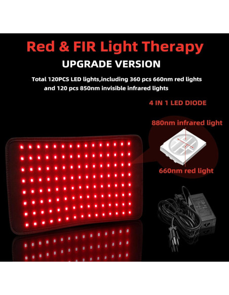 Almohadilla Terapia Luz Roja UTK 38x17 cm Alivio Dolor Almohadilla Terapia Luz Roja UTK 38x17 cm Alivio Dolor
