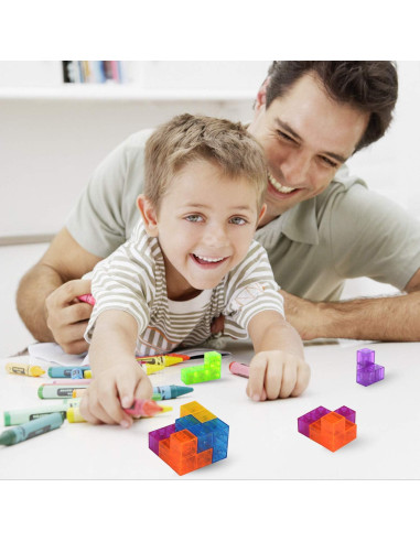 Bloques de Construcción Magnéticos WorWoder 3D Azul - Set de 7